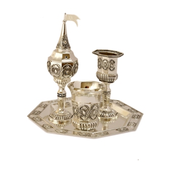 SILVER PLATED OCTAGON HAVDALLA SET