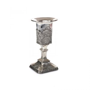 SILVER PLATED FILIGREE HAVDALA CANDLESTICK