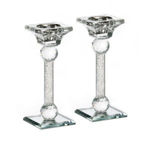 PR. SILVER/CRYSTAL/SPARKS CANDLESTICKS 17 CM.