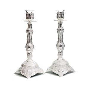 SILVER PLATED CANDLESTICKS 30 CM.