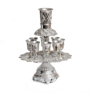 SILVER PLATED WINE DIVIDER W/8 SMALL CUPS & TRAY