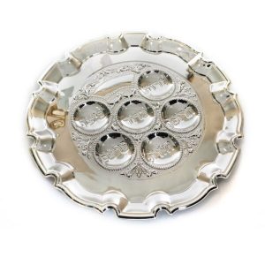 SILVER PLATED SEDER TRAY 34 CM.