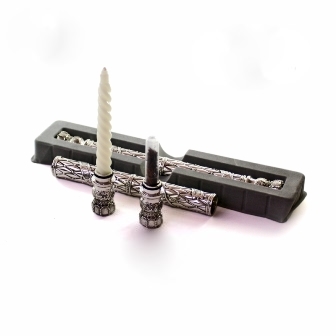 SILVER PLATED HAVDALA CANDLESTICK/BESSAMIM HOLDER 30 CM.