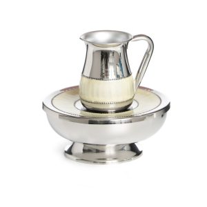 STAINLESS STEEL SILVER IVORY ENAMEL MAYIM ACHRONIM