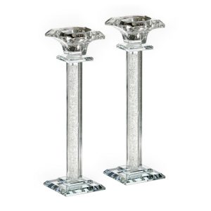 PR. SILVER/CRYSTAL/PEARLS CANDLESTICKS 24 CM.