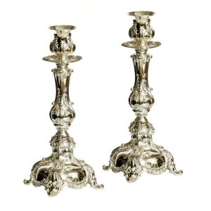 SILVER PLATED ELEGANT PR.CANDLESTICKS 28 CM.