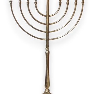 GOLD OLATED ALLUMINIUM. MENORAH 144.5 CM.