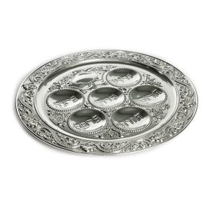 SILVER PLATED SEDER TRAY 40 CM.