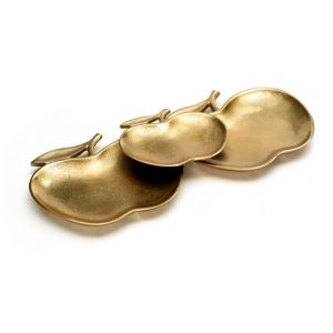 GOLDEN METAL  TRIO CONNECTED APPLE TRAYS