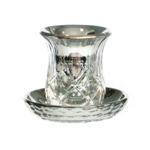 CRYSTAL/SILVE "BORE PERI" KIDUSH CUP WITH OUT STEM/SAUCER