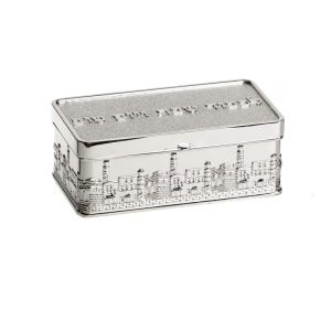SILVER PLATED "S.K" TRAVEL CANDLESTICK BOX