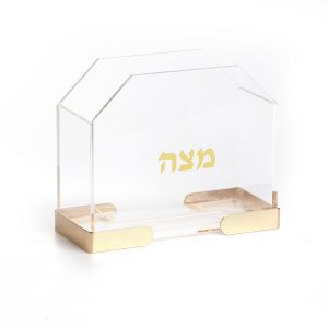 GOLD FRAMED ACRILIC MATZA TRAY