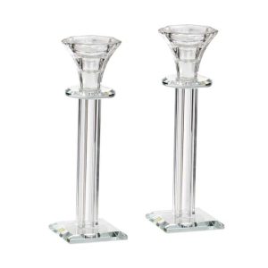 CRYSTAL PR. CANDLESTICKS 19.5 CM.