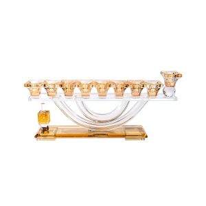 CRYSTAL/GOLD DREIDEL/CHANUKIA  17 CM.