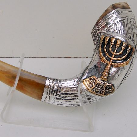 S MENORA NO. 3 SHOFAR ON STAND