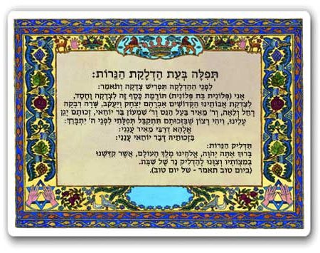 SHABBATH CANDLES PRAYER