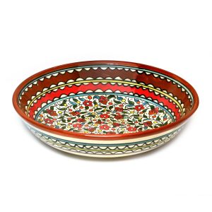 BROWN FLOWERS ARMENIAN BOWL 33 CM.