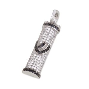 S ZIRCON STONES MEZUZAH PENDANT