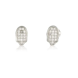 S/WHITE ZIRCONES HAMSAH PR.EARINGS