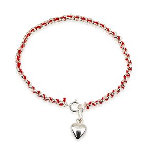 S RED STRING KABBALAH HEART BRACELET