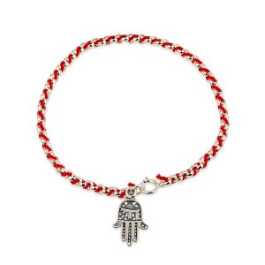 S RED STRING KABBALAH HAMSA/HAI BRACELET