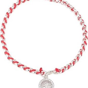 S RED STRING KABBALAH TREE OF LIFE/WHITE STONES BRACELET