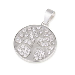 S ZIRCON STONES WHITE "TREE OF LIFE" PENDANT