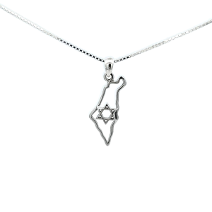 S PENDANT MAP OF ISRAEL/STAR OF DAVID