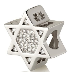 S ZIRCON STONES STAR OF DAVID BRACELET CHARM