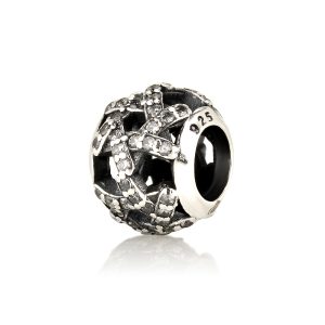 S WHITE ZIRCON STONES STAR OF DAVID BRACELET CHARM