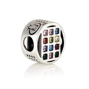 S ZIRCON STONES ROUND HOSHEN 12 TRIBES BRACELET CHARM