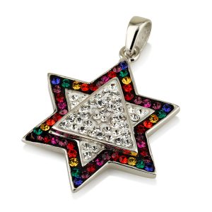 S CRYSTAL STONES STAR OF DAVID PENDANT
