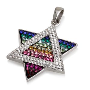 S CRYSTAL STONES STAR OF DAVID PENDANT