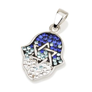 S CRYSTAL STONES HAMSA PENDANT