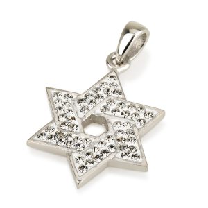 S CRYSTAL STONES STAR OF DAVID PENDANT