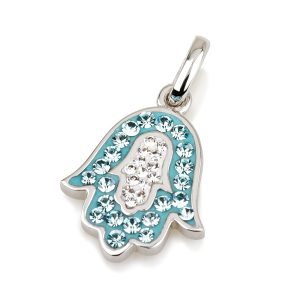 S CRYSTAL STONES HAMSA PENDANT
