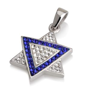 S CRYSTAL STONES STAR OF DAVID PENDANT