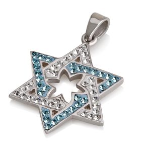 S CRYSTAL STONES STAR OF DAVID PENDANT