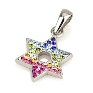 S CRYSTAL STONES STAR OF DAVID PENDANT