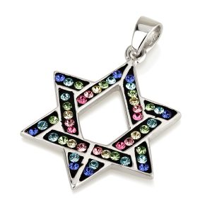 S CRYSTAL STONES STAR OF DAVID PENDANT