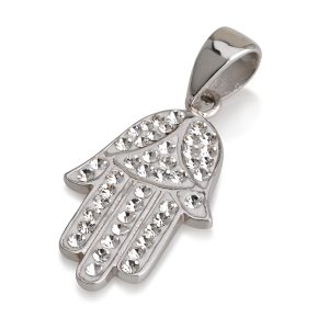 S CRYSTAL STONES HAMSA PENDANT