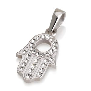 S CRYSTAL STONES HAMSA PENDANT