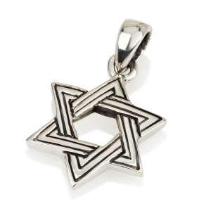 S BLACK STRIPS STAR OF DAVID PENDANT