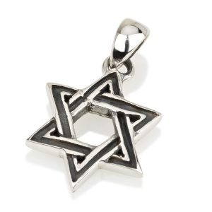S BLACK STRIPS STAR OF DAVID PENDANT