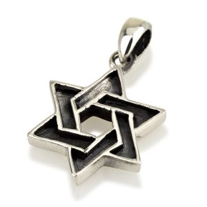 S BLACK STRIPS STAR OF DAVID PENDANT
