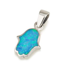 S OPAL STONE TURQUOISE HAMSA PENDANT