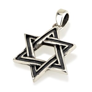S BLACK STRIPS STAR OF DAVID PENDANT