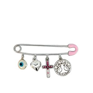 S ZIRCON STONES BABY SAFETY PIN