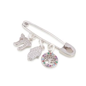 S ZIRCON STONES BABY SAFETY PIN