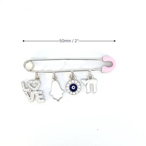 S ZIRCON STONES BABY SAFETY PIN